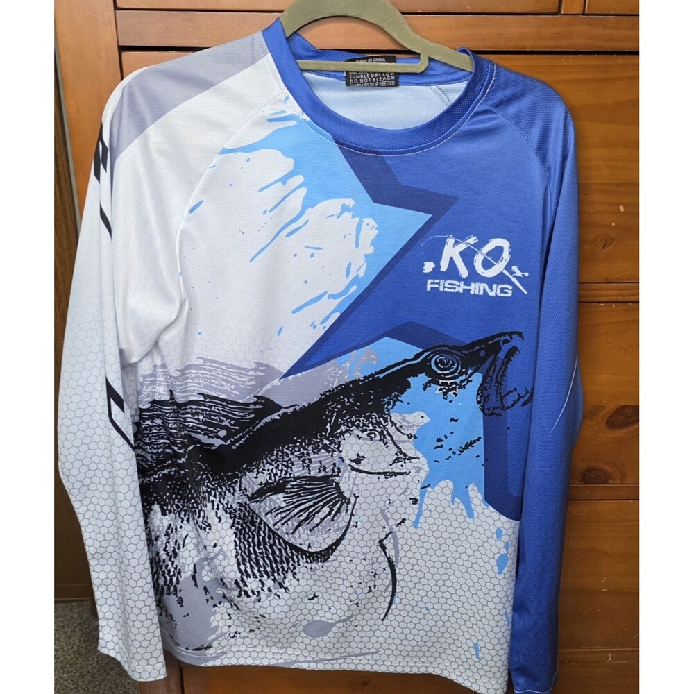 Koss Outdoors Shirt Size Medium Long Sleeve KO Fishing Walleye Graphic